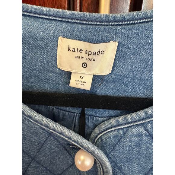 Kate Spade x Target Quilted Denim Jacket w Pearl Buttons Size 1X NWT - Picture 12 of 14